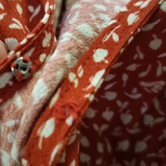 Madewell Size L Kinston Side Button Wrap Top Park Picnic Kilt Red TINY FLAW - Picture 7 of 7